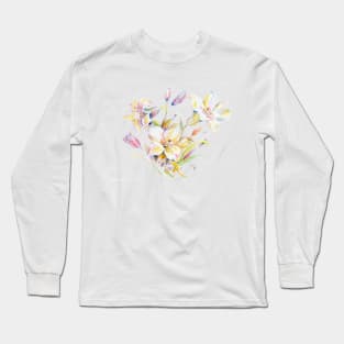 Color pencil of Easter Lilies Long Sleeve T-Shirt